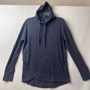 Sweaty Betty Scuba Hoodie womens S Tunic Sweatshirt gray Rounded‎ Hem thumbholes